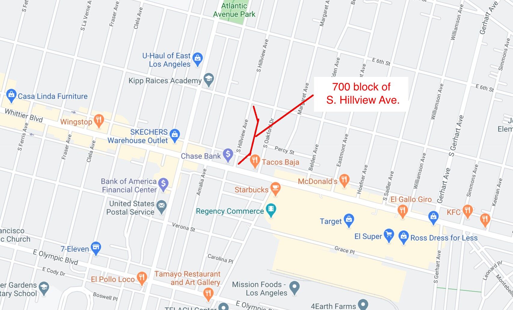 700 Block of S. Hillview